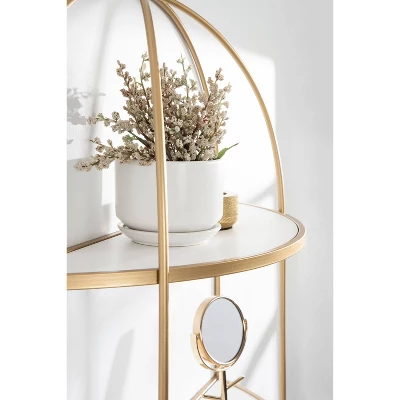 21" X 32" Freade Tiered Decorative Wall Shelf White/Gold - Kate & Laurel All Things Decor - Image 7