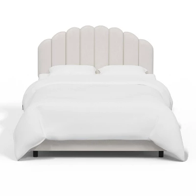 Queen Emma Shell Upholstered Bed White - Skyline Furniture