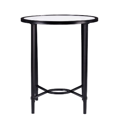 Dickinson Metal/Glass Oval Side Table Black - Aiden Lane - Image 3
