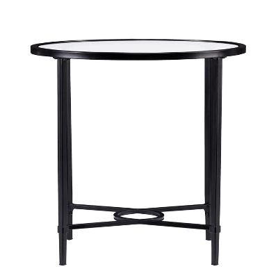 Dickinson Metal/Glass Oval Side Table Black - Aiden Lane - Image 4