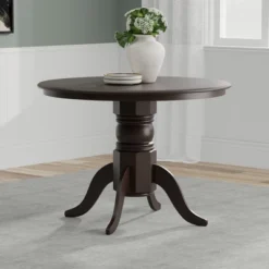 Glenwillow Home 42" Round Pedestal Dining Table + Cross Back Dining Chairs Dining Set