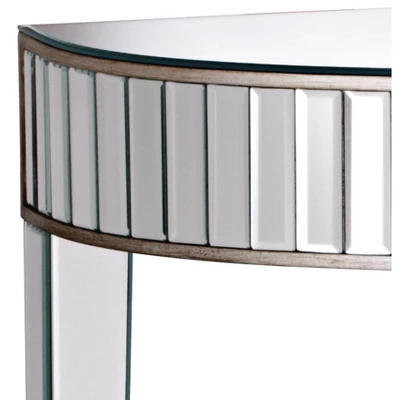 Studio 55D Luxury Mirrored Console Table 39 1/2" X13 3/4" Antique Silver For Living Room Bedroom Bedside Entryway House Bathroom - Image 2