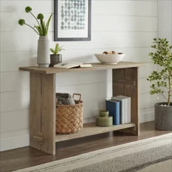 52" Castleton Mango Wood Console Driftwood - Alaterre Furniture