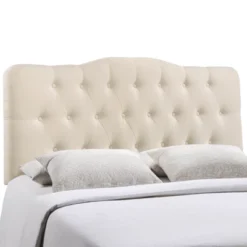 Annabel Full Upholstered Fabric Headboard Ivory - Modway