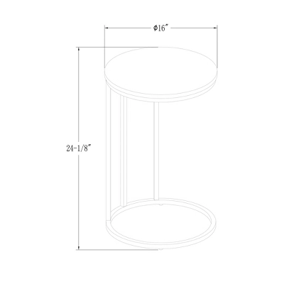 24" Modern Glam Round C Table Faux White Marble/Gold - Saracina Home - Image 4