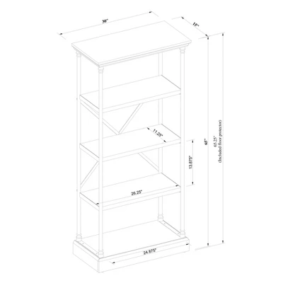 65" Conway Cast Iron Bookshelf Gray - Threshold⢠- Image 5