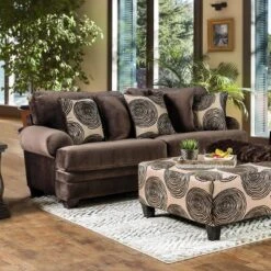 Mauricio Microfiber Sofa Brown - Furniture Of America