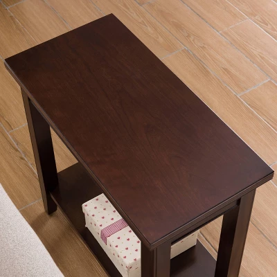 Laurent Narrow Chairside Table Chocolate Cherry Finish - Leick Home - Image 5