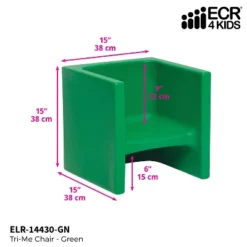 ECR4Kids Tri-Me Adaptable Kids Cube Chair, Indoor Outdoor Plastic, 3-in-1 Multipurpose Table/Seat