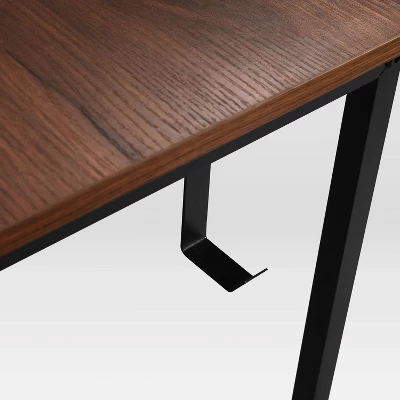 L Shape Industrial Desk With Storage Shelves Walnut - Techni Mobili - Image 12