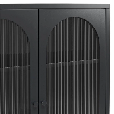 Luna Short 2 Door Accent Cabinet With Fluted Glass - Mr. Kate - Image 7