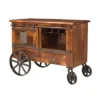 Palmer 2 Doors And Drawers Wine Cart Brown - Treasure Trove Accents