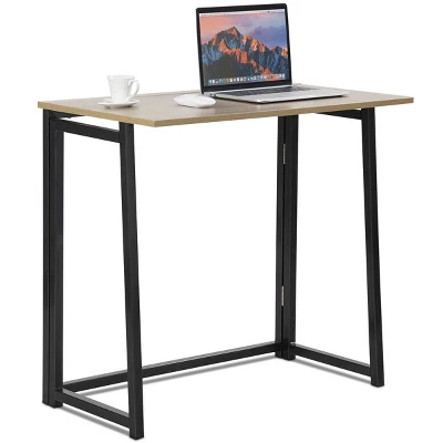 Costway Foldable Computer Desk Home Office Laptop Table Writing Desk Study Table Natural/White/Brown/Black - Image 12