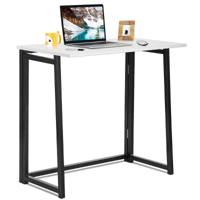 Costway Foldable Computer Desk Home Office Laptop Table Writing Desk Study Table Natural/White/Brown/Black - Image 13