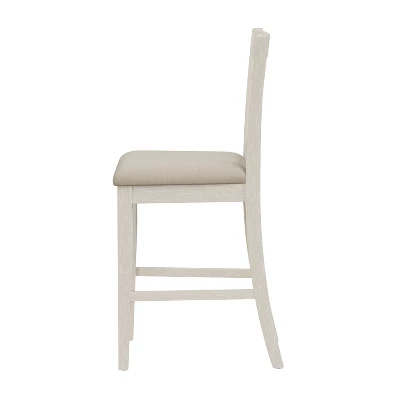 Pebblebrook Wood Slat Back Counter Height Stool White Wire Brush - Hillsdale Furniture - Image 6
