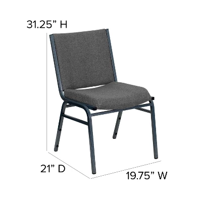 Flash Furniture HERCULES Series Heavy Duty Gray Fabric Stack Chair - Image 2