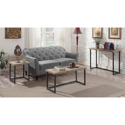 Laredo Parquet Console Table Natural/Black - Breighton Home - Image 5