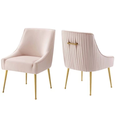 Set Of 2 Discern Pleated Back Upholstered Performance Velvet Dining Chairs - Modway - Image 9