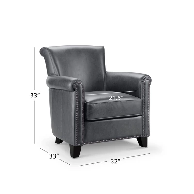 Harley Leather Armchair - Abbyson Living - Image 4
