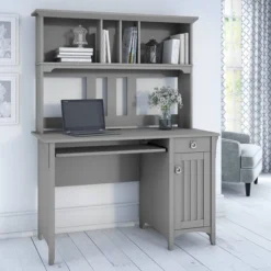 Salinas Computer Desk With Hutch Gray - Bush Furniture