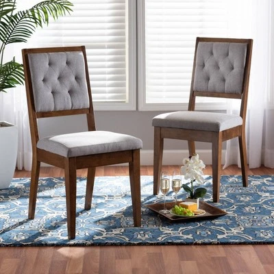 2pc Gideon Wood Dining Chair Set - Baxton Studio - Image 6