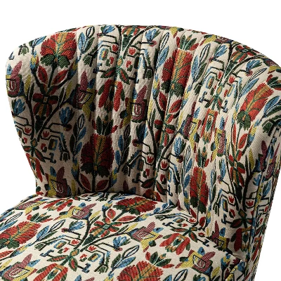 Bernarda Living Room Armless Accent Chair With Floral Pattern | Karat Home-FLORAL - Image 6