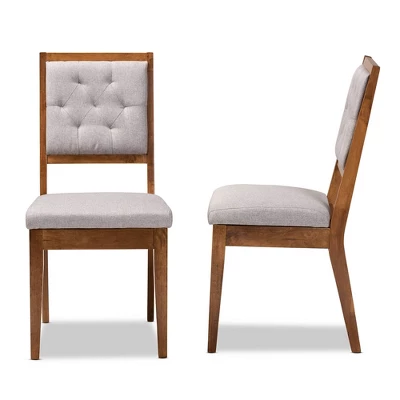 2pc Gideon Wood Dining Chair Set - Baxton Studio - Image 2