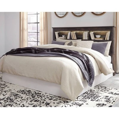California King Drystan Bookcase Headboard Brown/Beige - Signature Design By Ashley