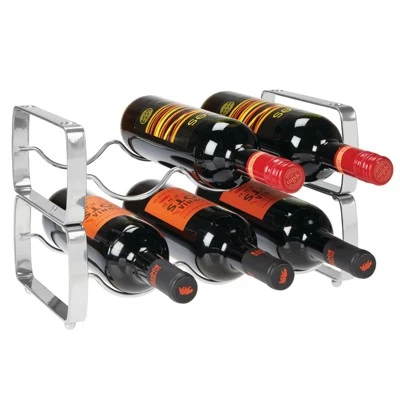 MDesign Metal Wine Rack Storage Organizer, 3 Bottles Each - 2 Pack - Image 9