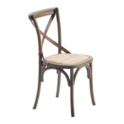 Set Of 2 Elmhurst Cross Back Side Chair Natural Rattan - Finch