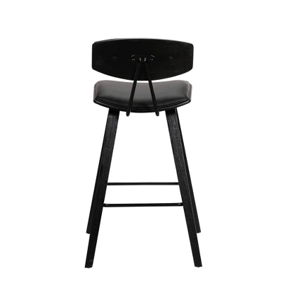 25.5" Fox Faux Leather Wood Counter Height Barstool - Armen Living - Image 5