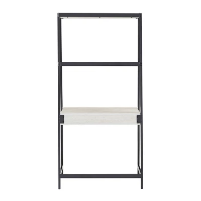 3pc Neveah Marble Ladder Desk And Bookcase Set Matte Black - Inspire Q - Image 7