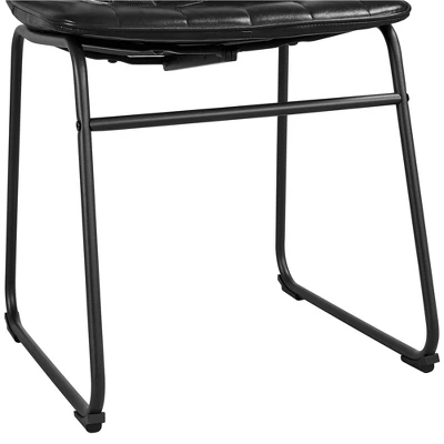 Yaheetech Pack Of 2 Industrial Armless Upholstered Faux Leather Dining Chairs Stools - Image 4