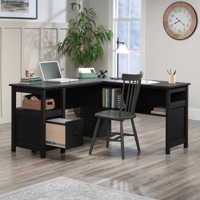 Dawson Trail Modern L Shape Desk Raven Oak - Sauder