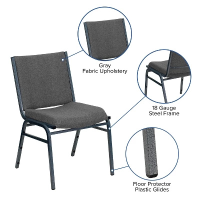 Flash Furniture HERCULES Series Heavy Duty Gray Fabric Stack Chair - Image 3