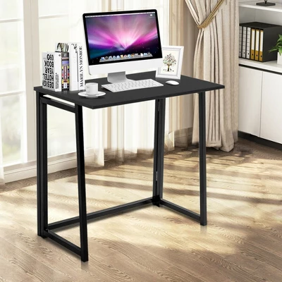 Costway Foldable Computer Desk Home Office Laptop Table Writing Desk Study Table Natural/White/Brown/Black - Image 4
